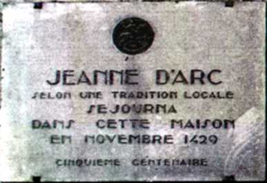 Plaque Jeanne d'Arc